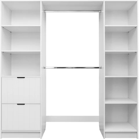 European Cabinetry Basel Pull VJ Panel Walk-in Wardrobe Kit - White/Black
