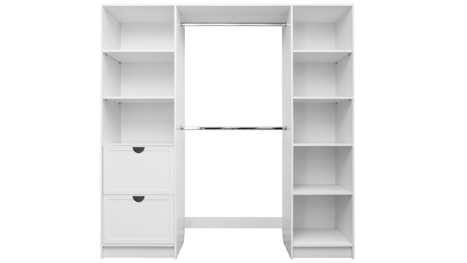 European Cabinetry Basel Half Moon VJ Panel Walk-in Wardrobe Kit - White/Black