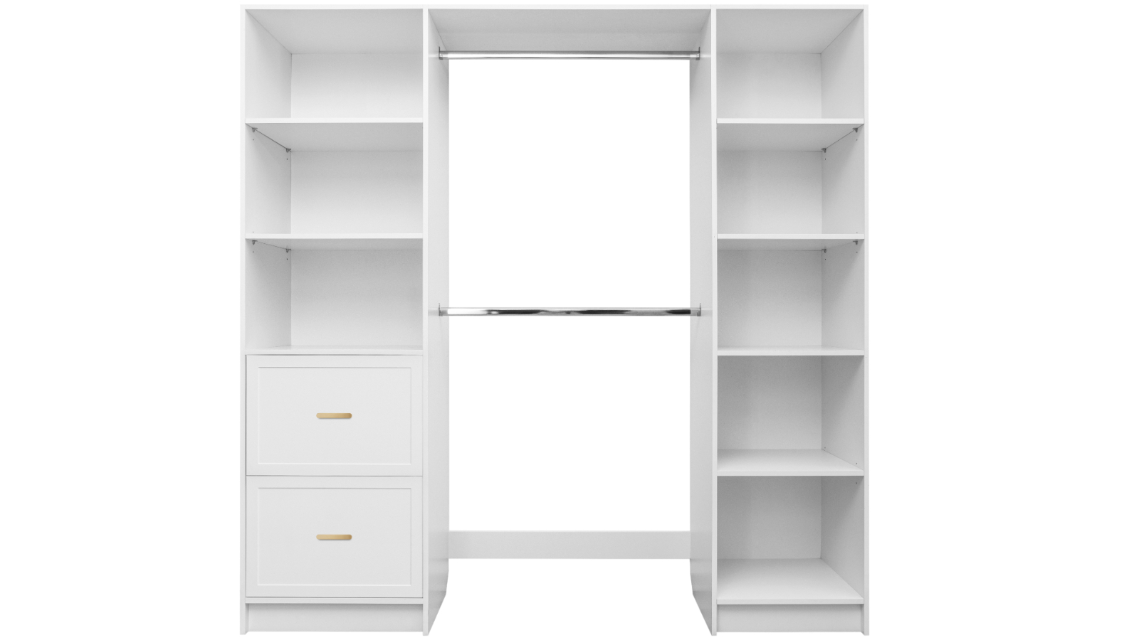 European Cabinetry Basel Oval VJ Panel Walk-in Wardrobe Kit - White/Brass
