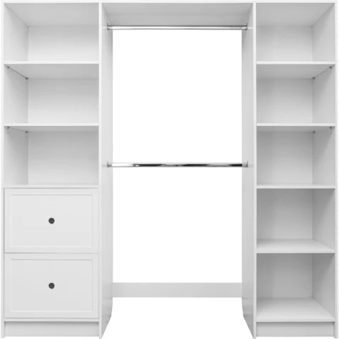 European Cabinetry Basel Round VJ Panel Walk-in Wardrobe Kit - White/Black