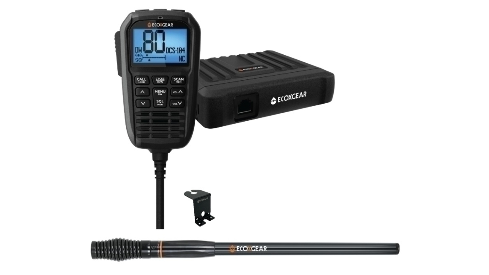 EcoXgear Watt Compact Fixed Mount UHF Radio with Multi-Colour LCD Display Mic - Pack of 4