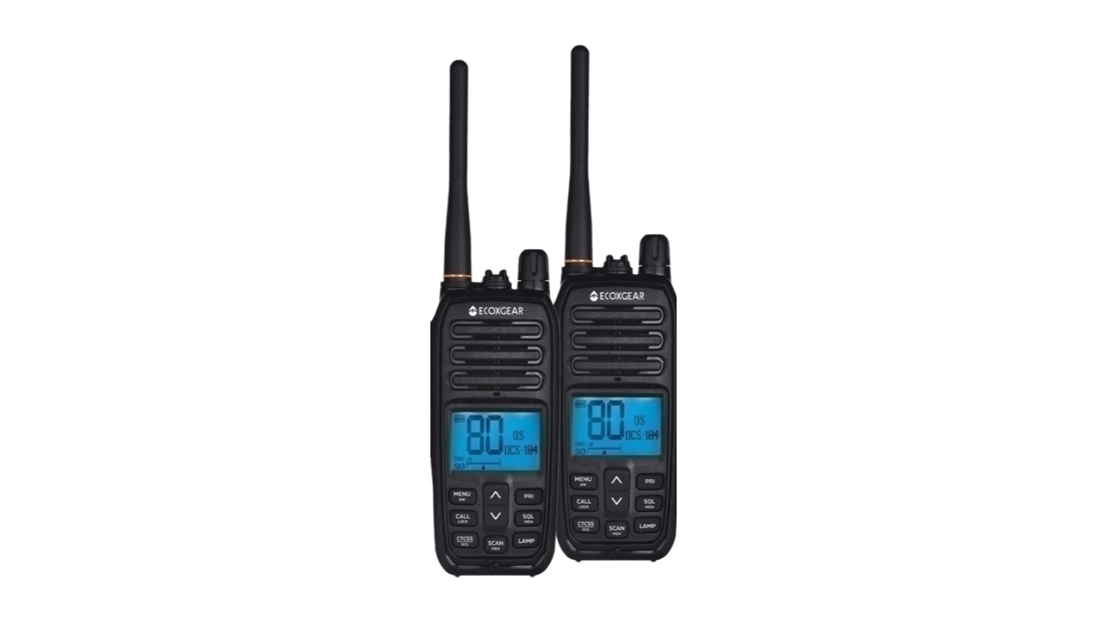EcoXgear EXG500-2PK Twin Pack 5W Long Range IP67 Handheld 17km UHF Radio 
