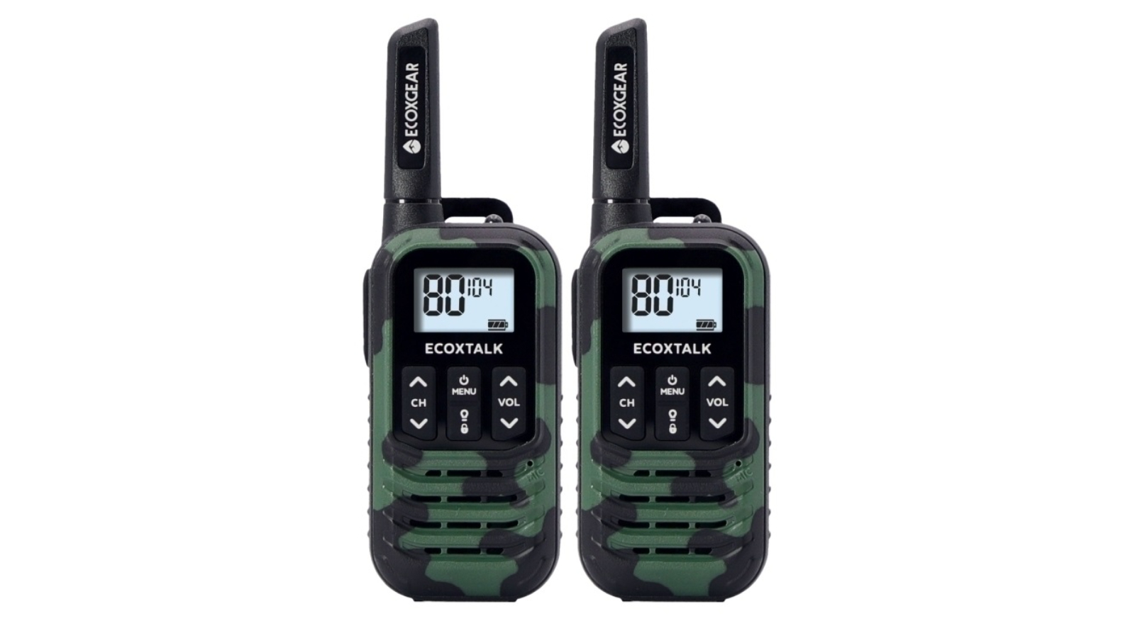 EcoXgear EXG50 Green Camo Twin Pack 500mW Compact Handheld 3km UHF Radio