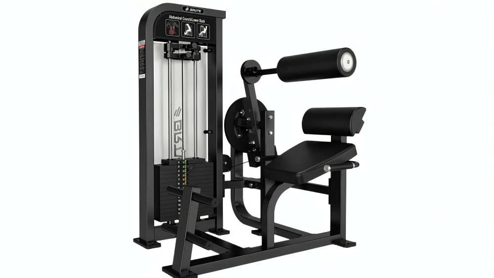 Fitness Hero HS-Series Abdominal Crunch/Lower Back Pin Loaded Machine - Matte Black