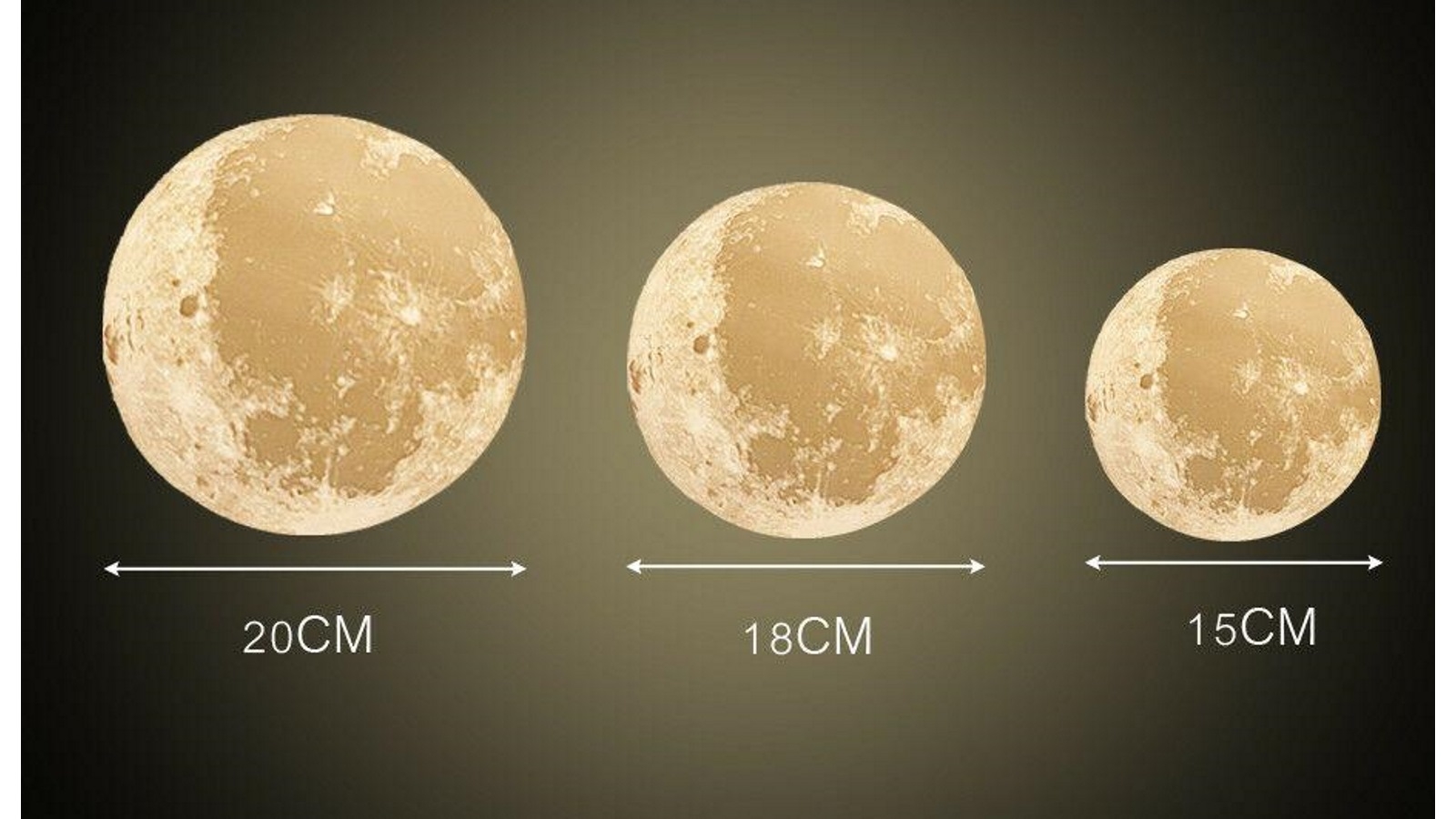 3D Magical Moon Lamp USB LED Night Light Touch Sensor 20cm