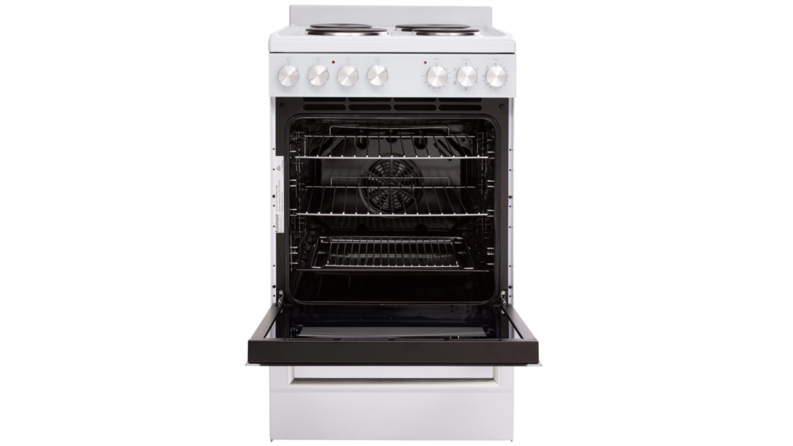 Euromaid 540mm 5Function Electric Freestanding Cooker White Harvey