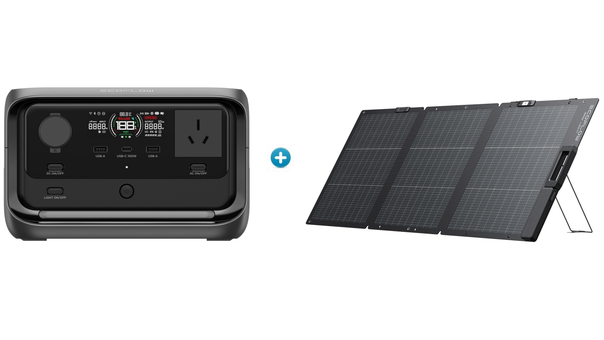 EcoFlow River 3 Plus Power Station + 160W Lightweight Portable Solar Panel Bundle