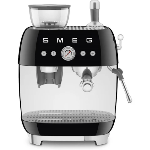Smeg '50's Style' Coffee Machine with Built in Grinder - Black