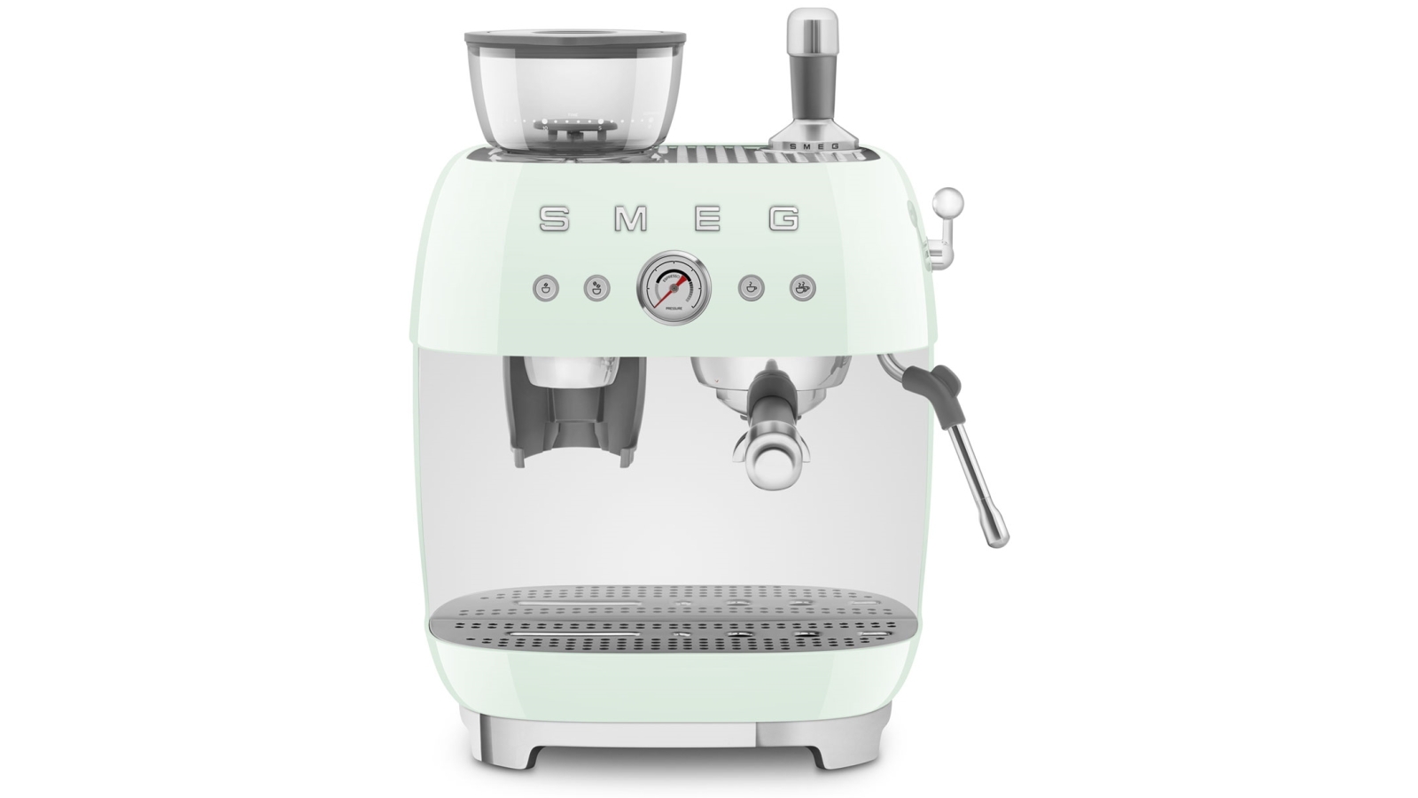 Smeg Beans on Board Espresso Coffee Machine with Grinder Pastel Green