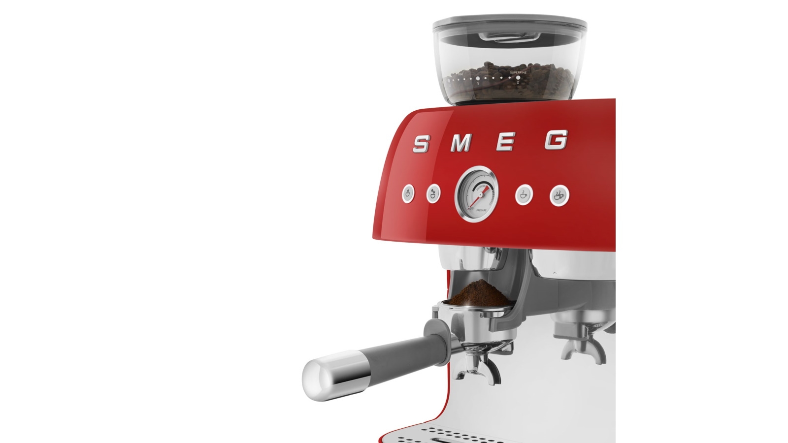 Smed ‘50’s Style’ Coffee Machine with Built in Grinder Red Harvey