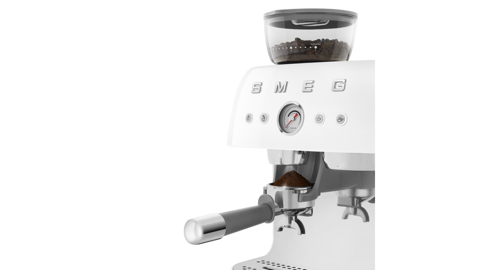 Smeg '50's Style' Coffee Machine with Built in Grinder White