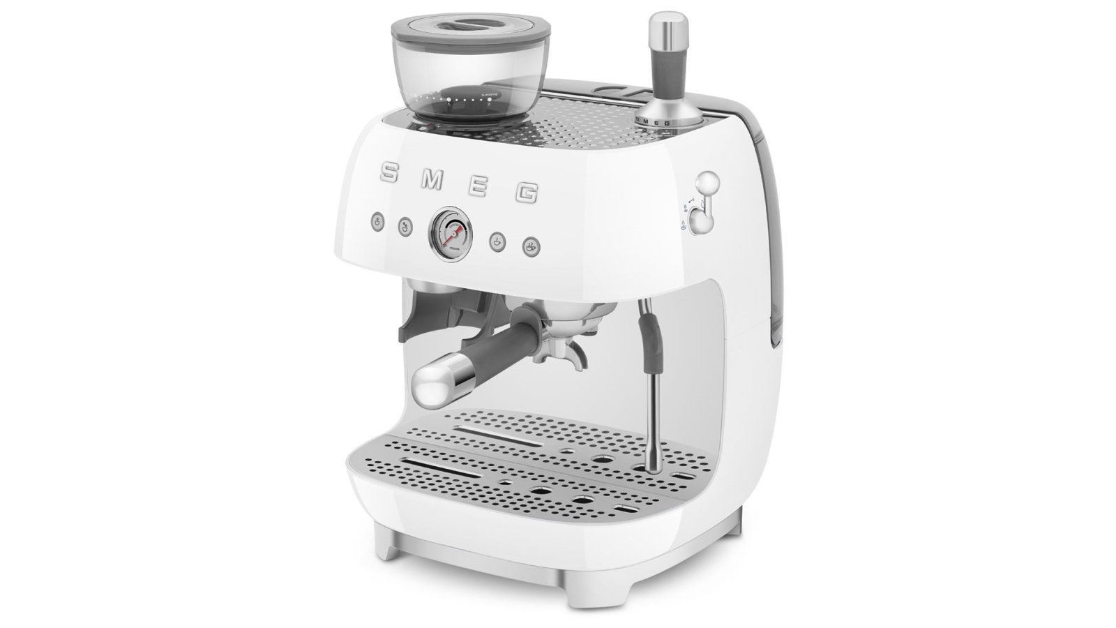 Smed ‘50’s Style’ Coffee Machine with Built in Grinder White Harvey