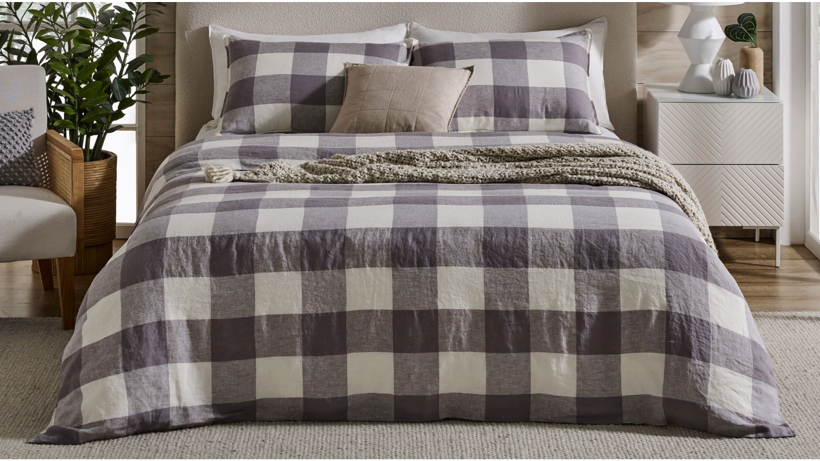 L'Avenue Marvin Grey Quilt Cover Set