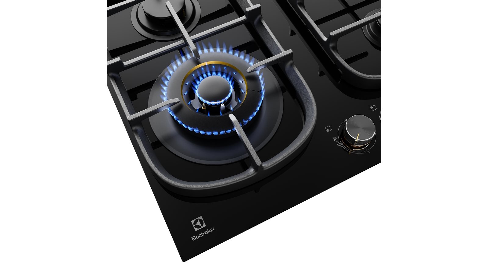 Electrolux 600mm UltimateTaste 500 4 Burner Black Ceramic Glass Gas