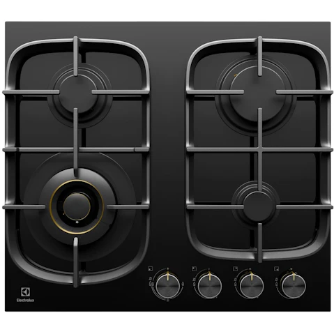 Electrolux 600mm UltimateTaste 500 4 Burner Black Ceramic Glass Gas Cooktop
