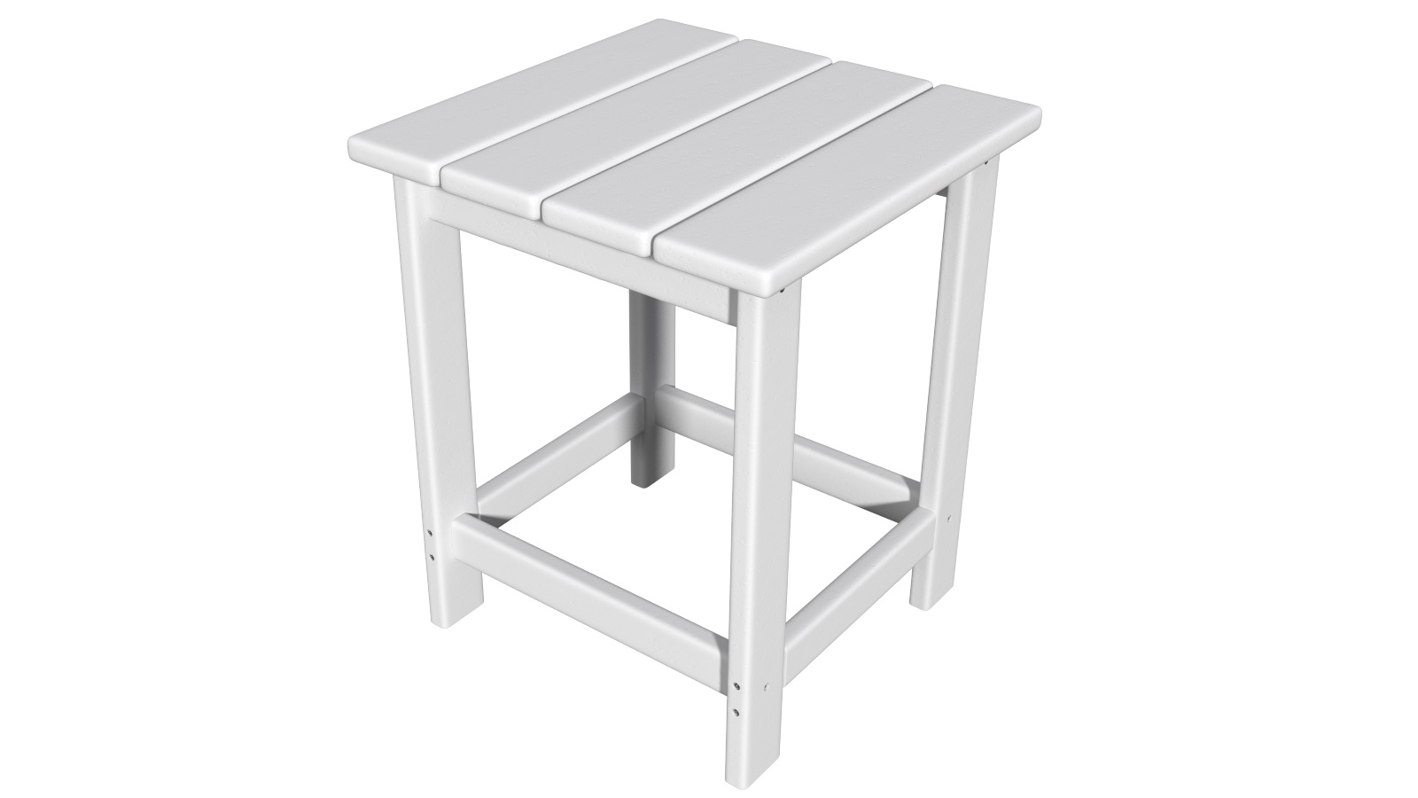 IHomdec HDPE Outdoor Square Side Table - White