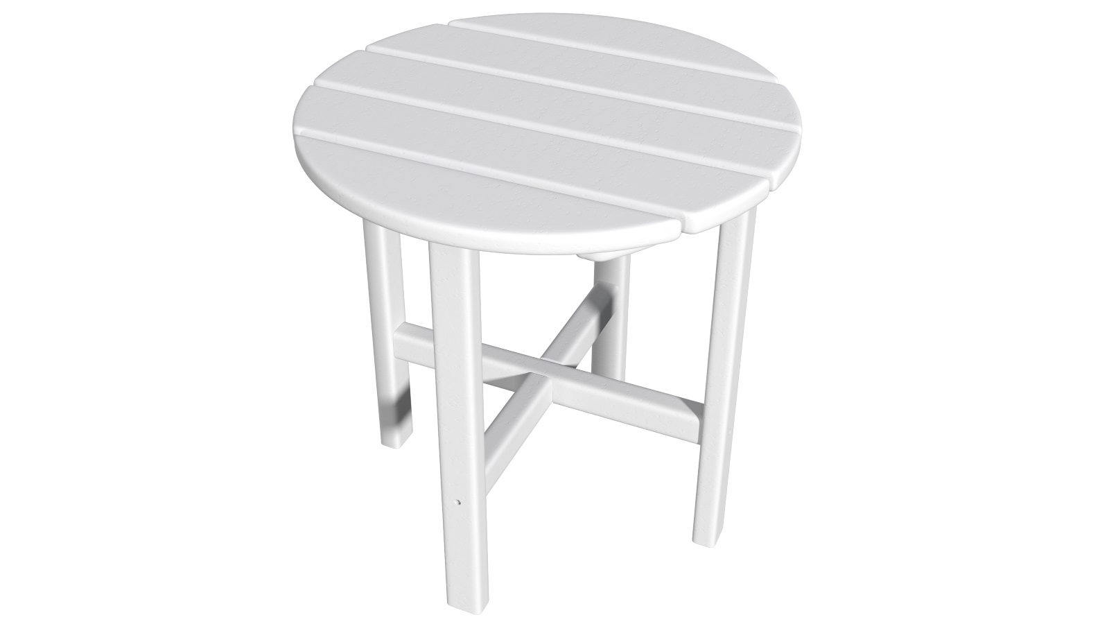 IHomdec HDPE Outdoor Round Side Table - White