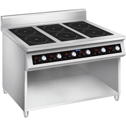 Electmax EIC7-1200P 700 Series Induction 6-Burner Cooker with Splashback