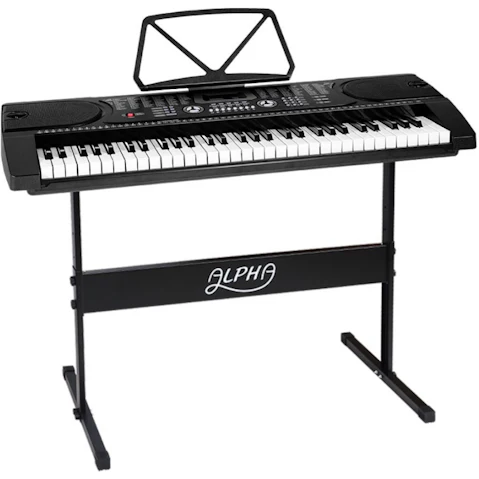 Alpha 61 Keys Electronic Piano Keyboard - Black