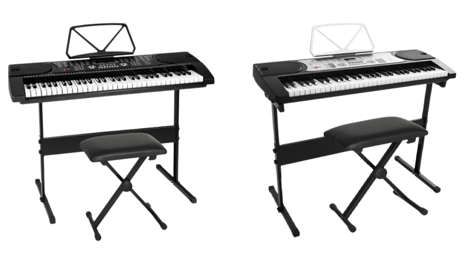 Alpha 61-Key Electronic Piano Keyboard with Stand Stool