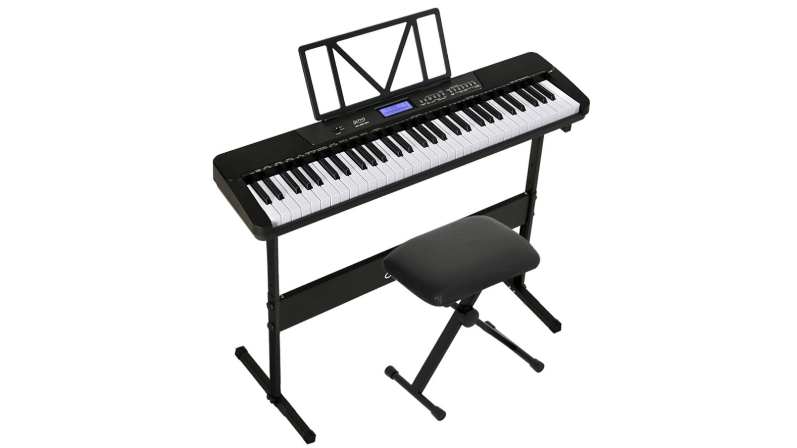 Alpha 61-Key Electronic Piano Keyboard with Touch Stand Stool