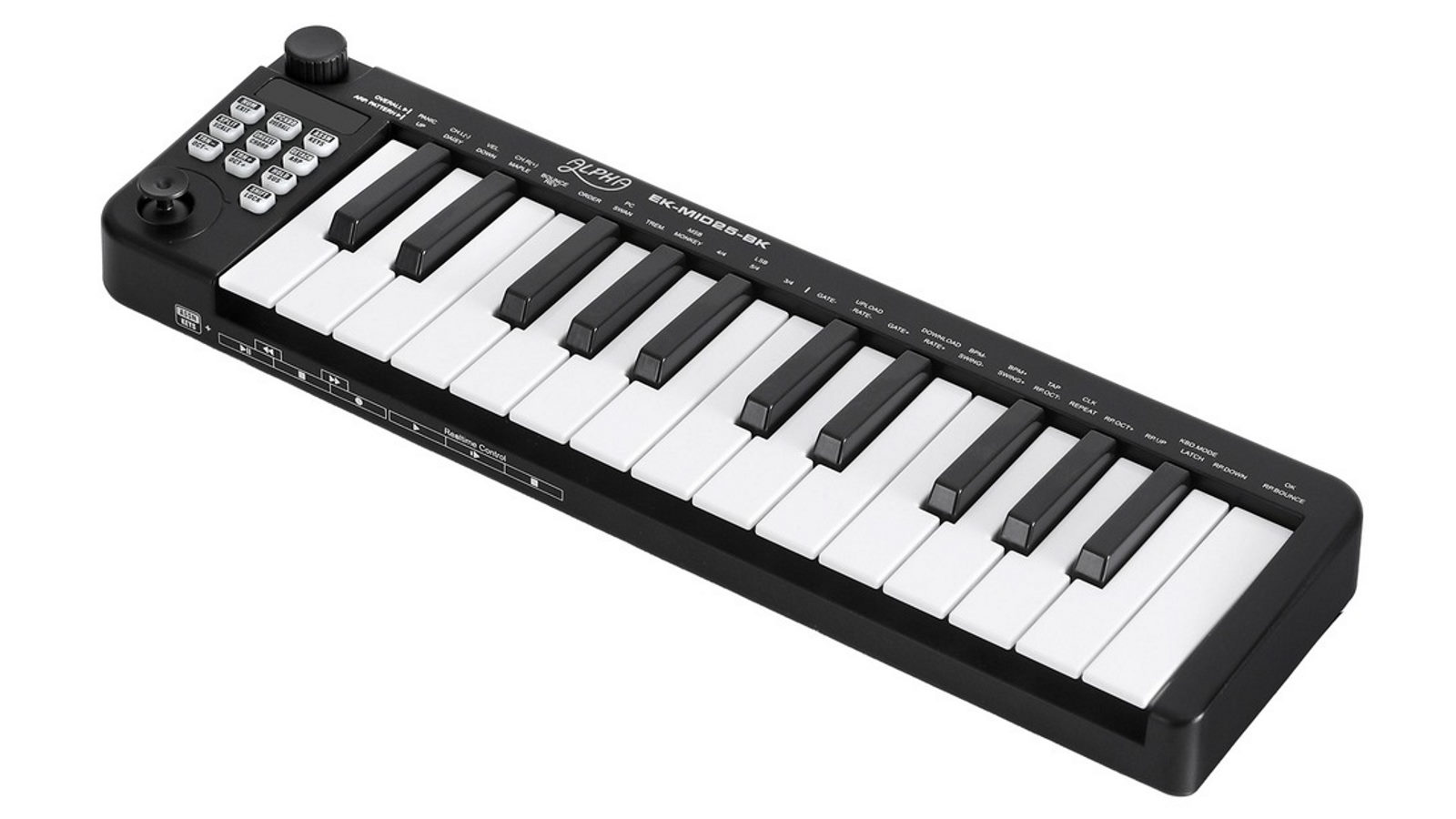 Alpha 25-Key MIDI Keyboard Controller Portable USB Laptop - Black