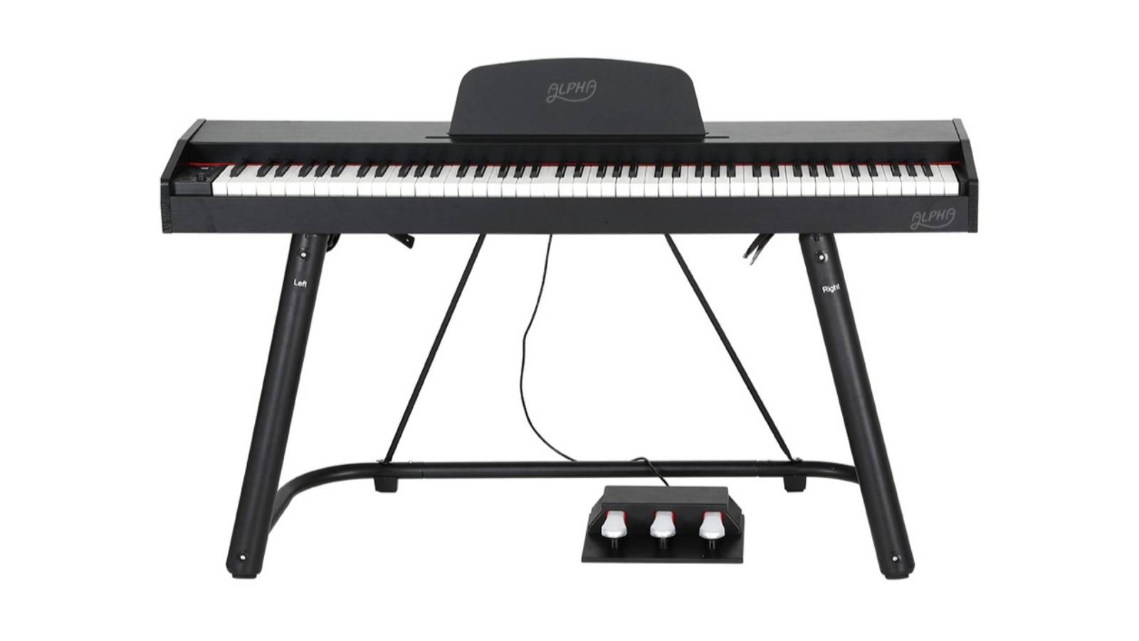 Alpha 88 Key Electronic Digital Piano Keyboard with Full Weighted Stand