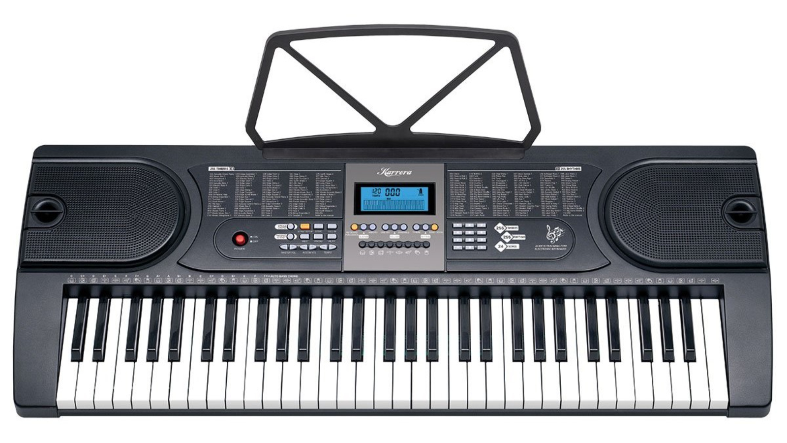 Karrera 61 Keys Electronic Keyboard Piano with Stand - Black