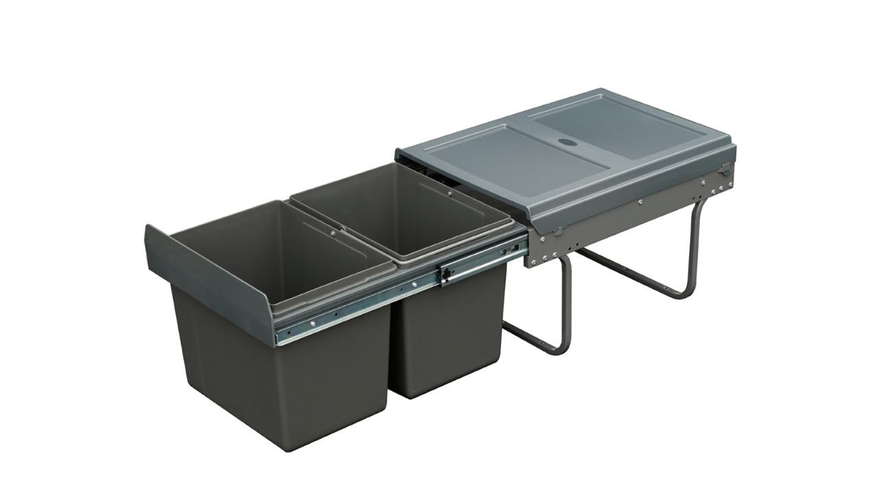Elite Domestique 30 Litre Dual Pull Out Rubbish Bin with Soft Close for a 40cm Cabinet - Undersink