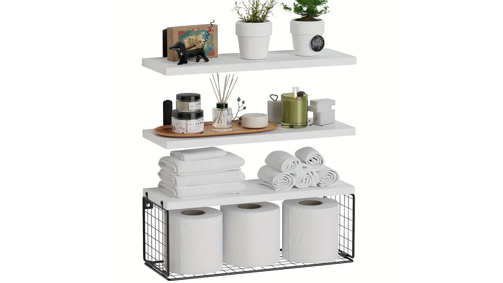 TM Elevate your Bathroom Decor with These Sleek Wood Floating Shelves