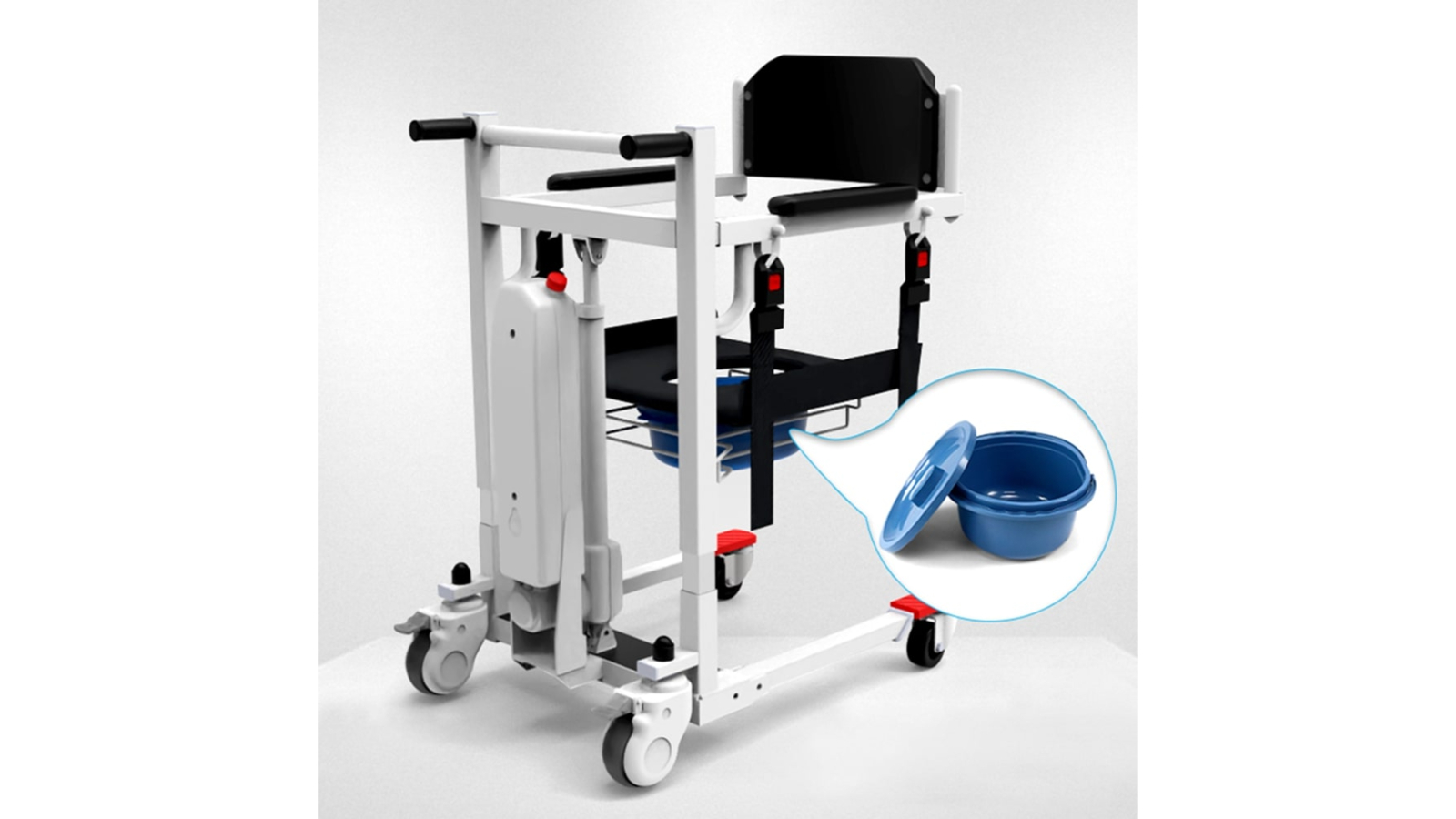 Gilani Engineering Electric Shower Transfer Commode Chair Water Proof Remotely Height Adjustment