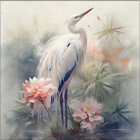 La Grolla Elegant Plumage I Unframed Canvas Wall Art