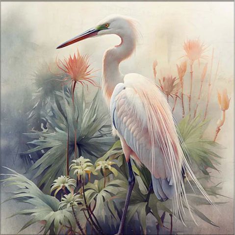 La Grolla Elegant Plumage II Unframed Canvas Wall Art