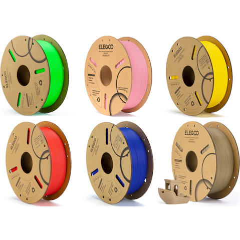 Elegoo PLA Colours 1.75mm 1kg 3D Printer Filament - 6 Pack