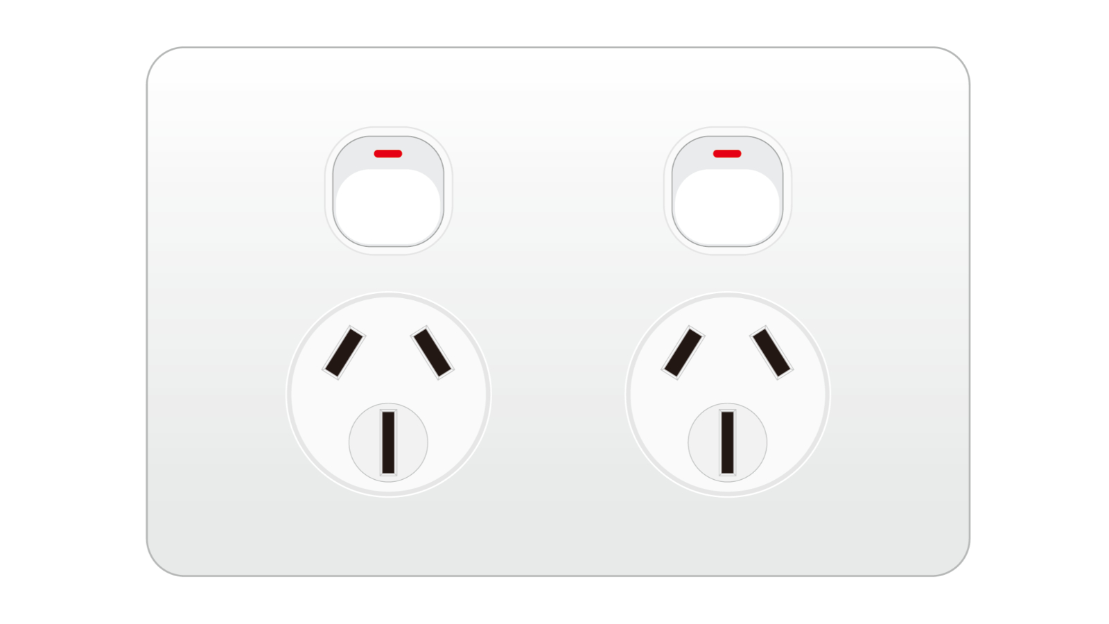 Eli and Co. Lighting Acrylic 10A Double GPO Wall Socket - White