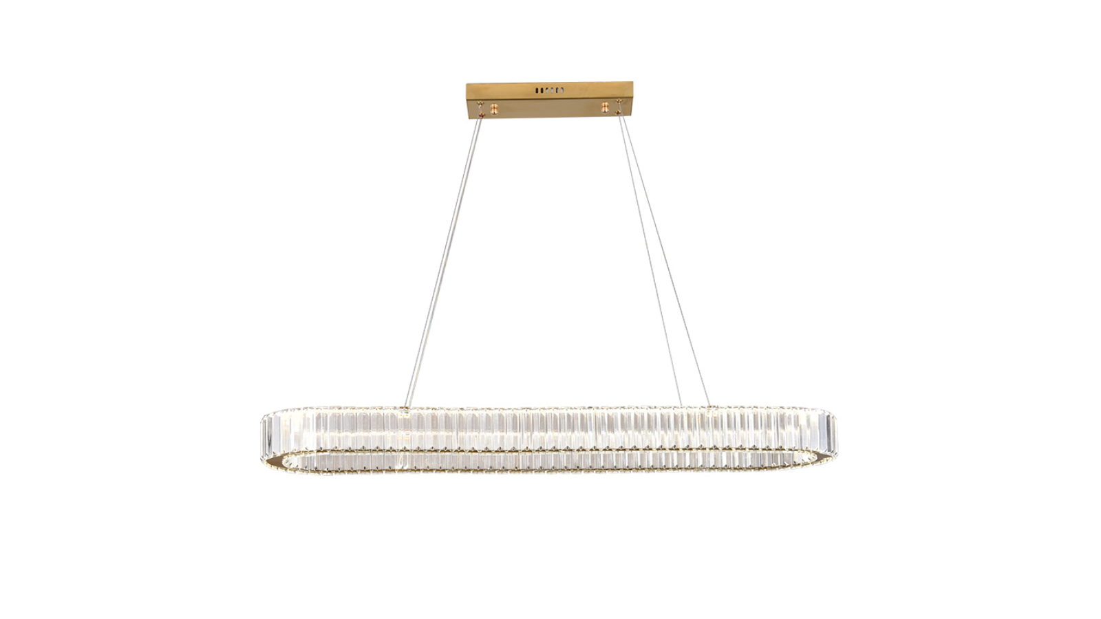 Eli & Co. Lighting 150cm Crystal Wave Linear Chandelier - Gold