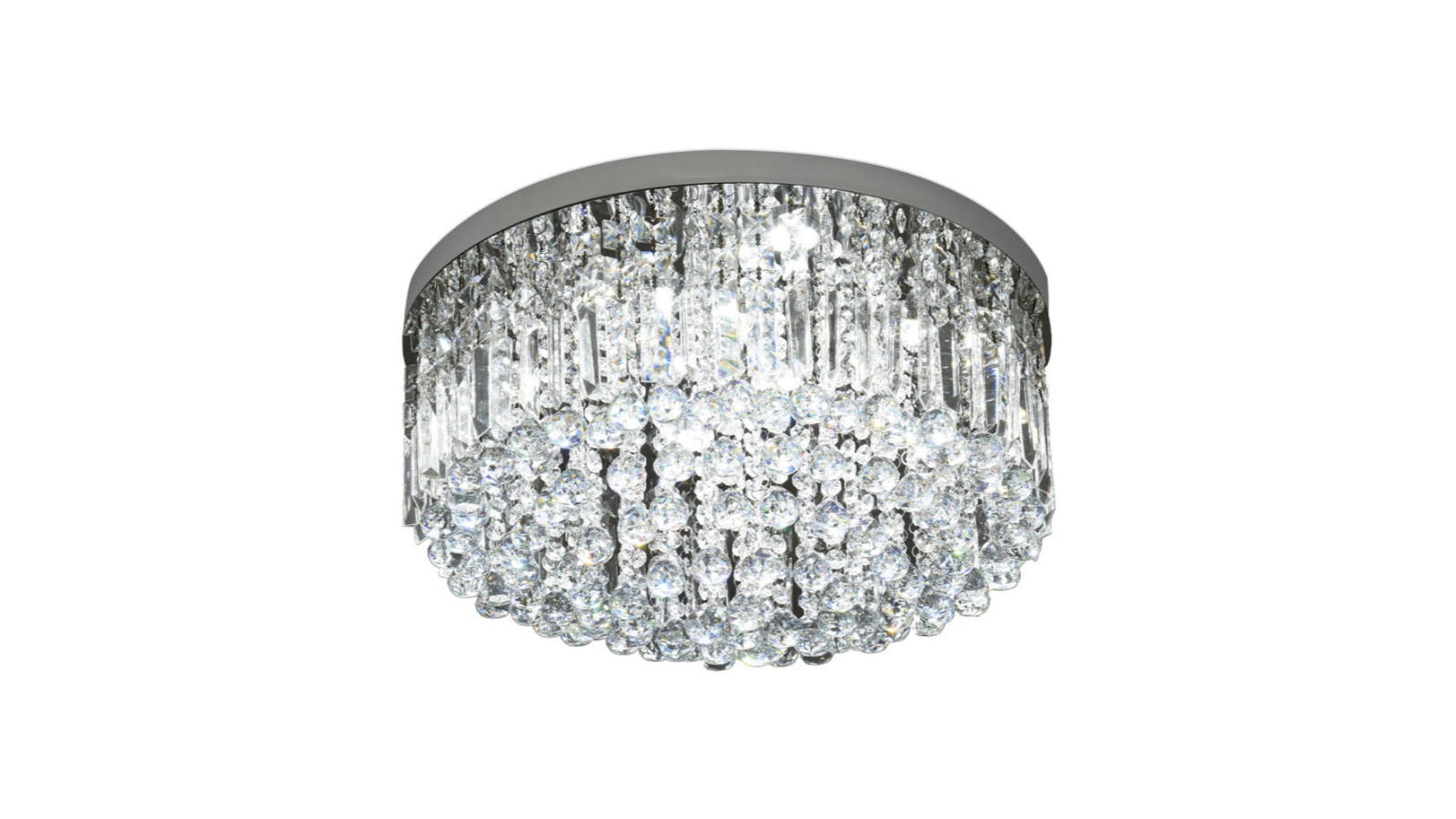 Eli & Co. Lighting Lucienne 45W Tri-Colour Crystal Flush Mount Ceiling Chandelier - 50cm