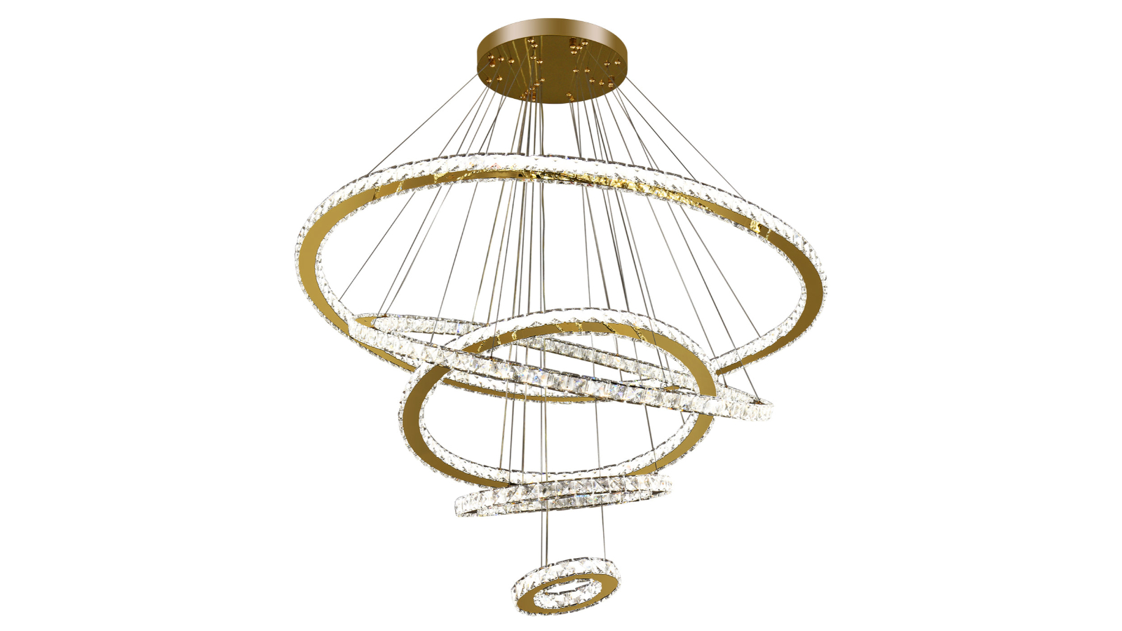 Eli & Co. Lighting Maria 5-Ring  Gold Finish Crystal Chandelier