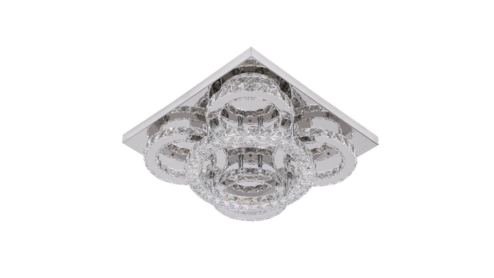 Eli & Co. Lighting Aveline 51W Tri-Colour Dimmable Crystal Flush Mount Ceiling Light - 40.5cm