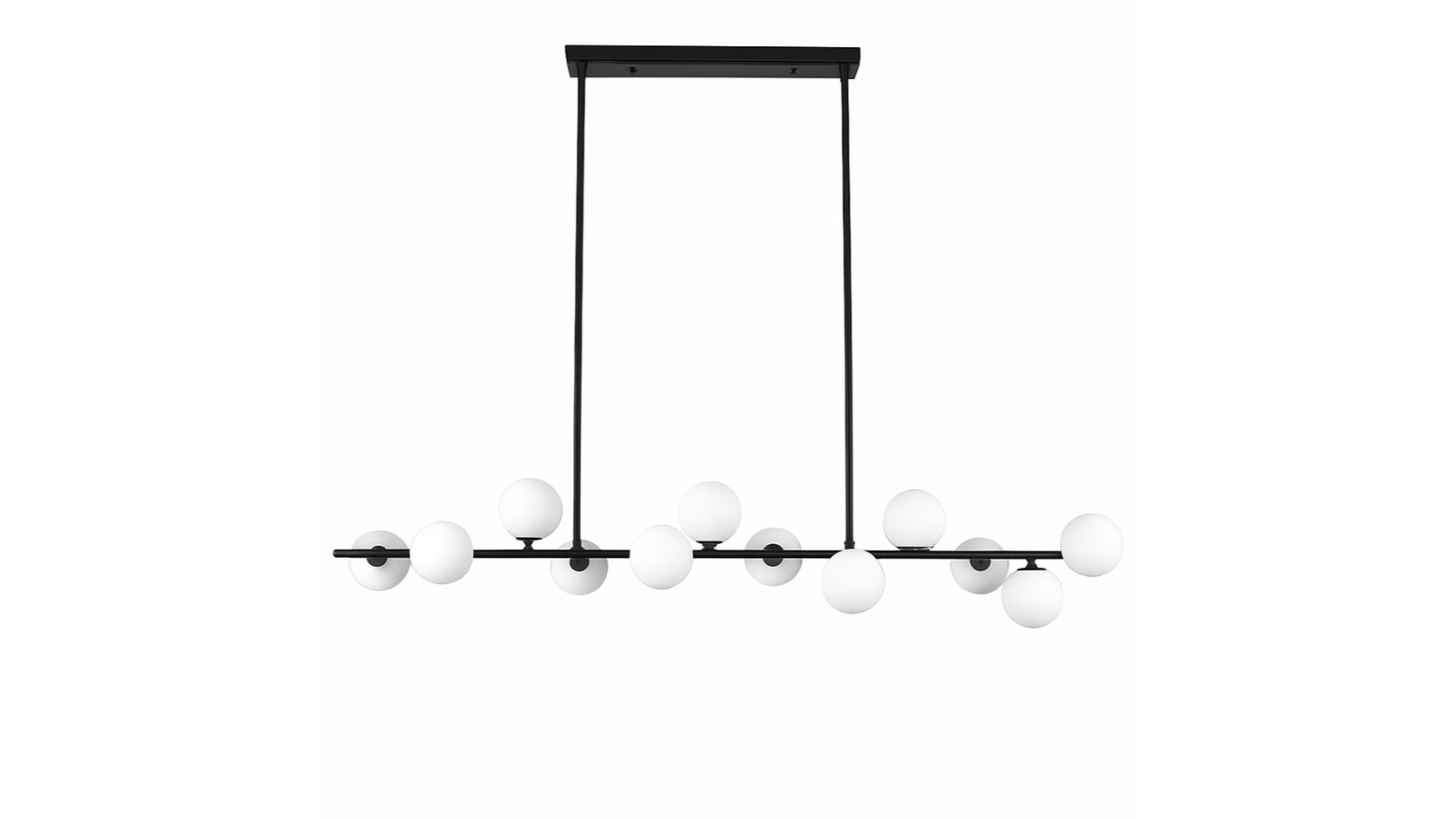 Eli & Co. Lighting 1.5metre Mid-Century 15 Globe Linear Pendant - Black