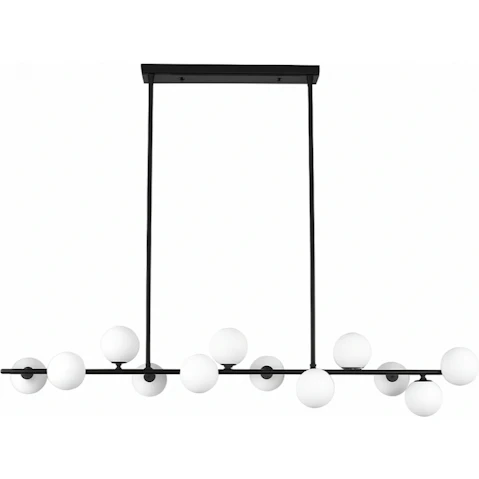 Eli & Co. Lighting 1.5metre Mid-Century 15 Globe Linear Pendant - Black