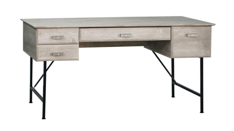 Maestro Furniture Washed Grey Elle 4-Drawer Office Study Computer Desk - 150cm 