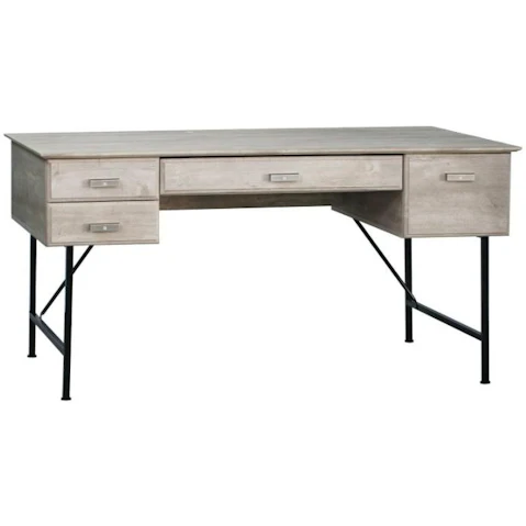 Maestro Furniture Washed Grey Elle 4-Drawer Office Study Computer Desk - 150cm