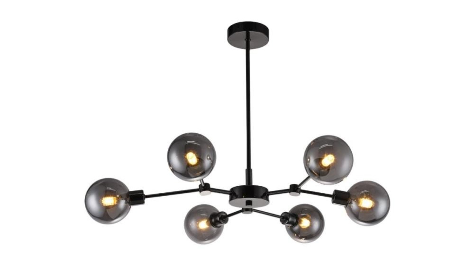 Luminea Ellison Modern Elegant 6 Pendant Light - Black Chrome
