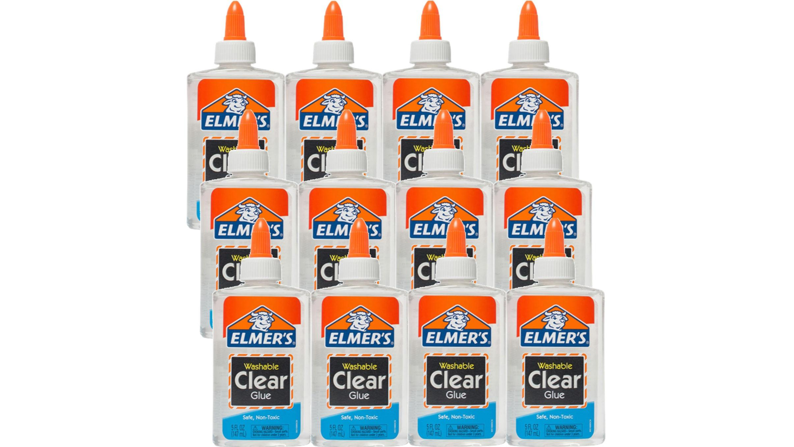 Elmers Box of 12 Liquid School Glue Clear Art Craft - 148ml
