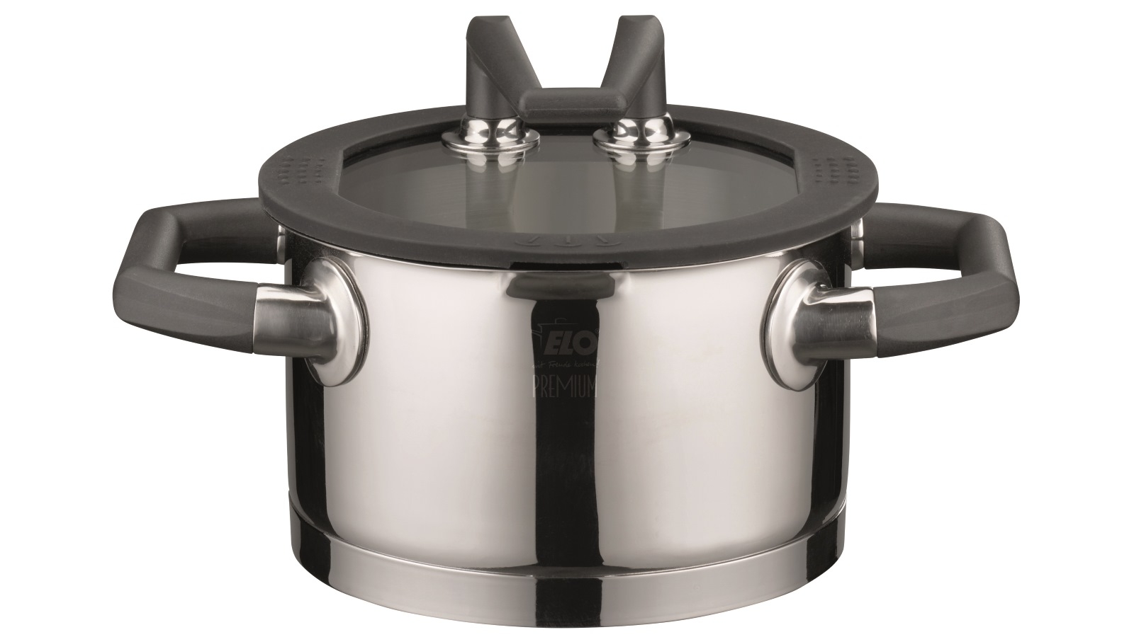 Elo 16cm Black Pearl Casserole High with Glass Lid