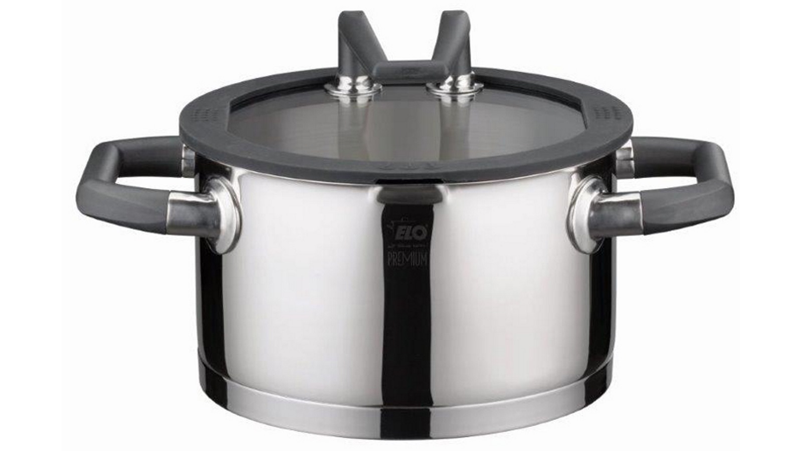 Elo 20cm Black Pearl Casserole High with Glass Lid