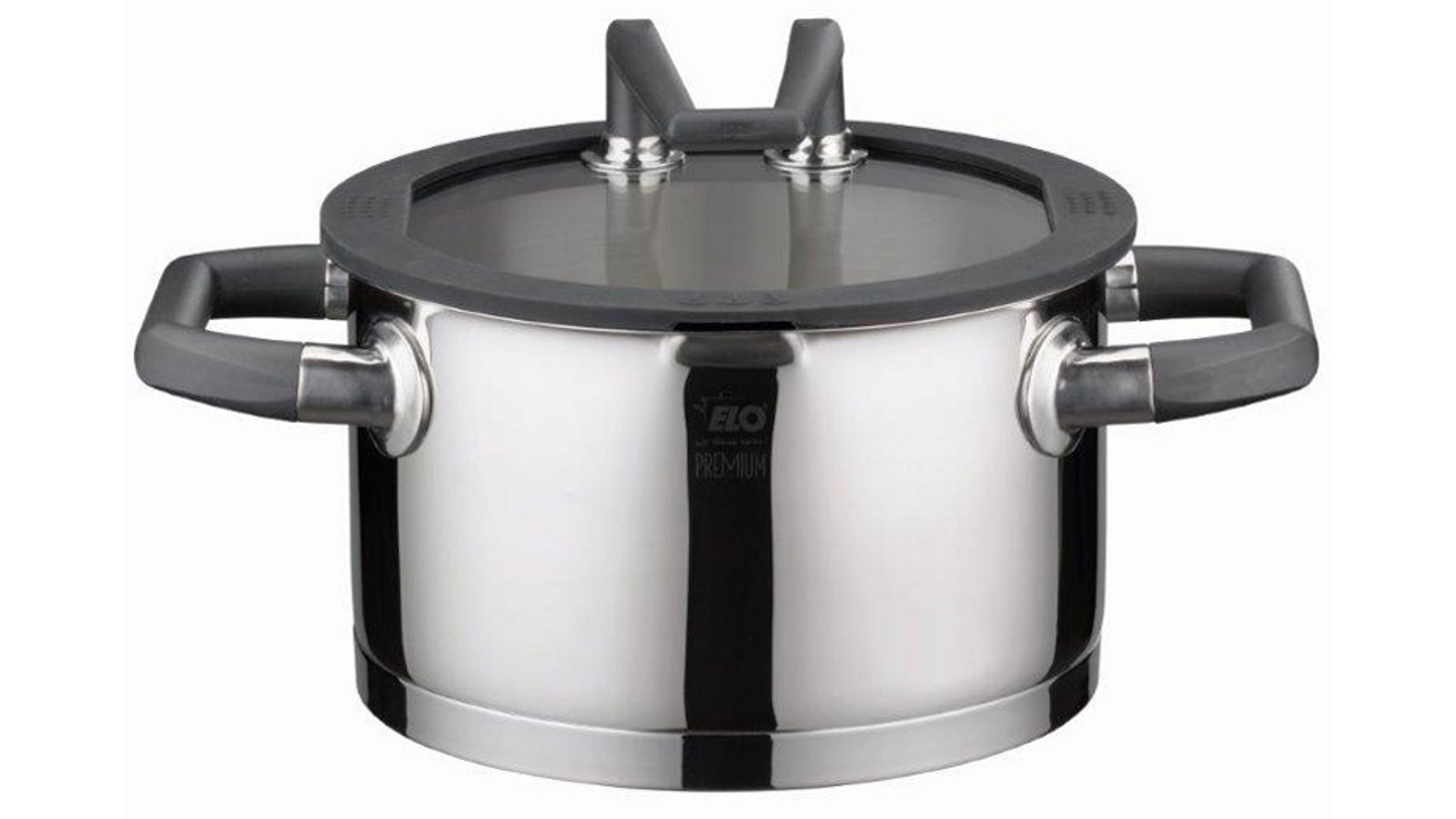Elo 24cm Black Pearl Casserole High with Glass Lid