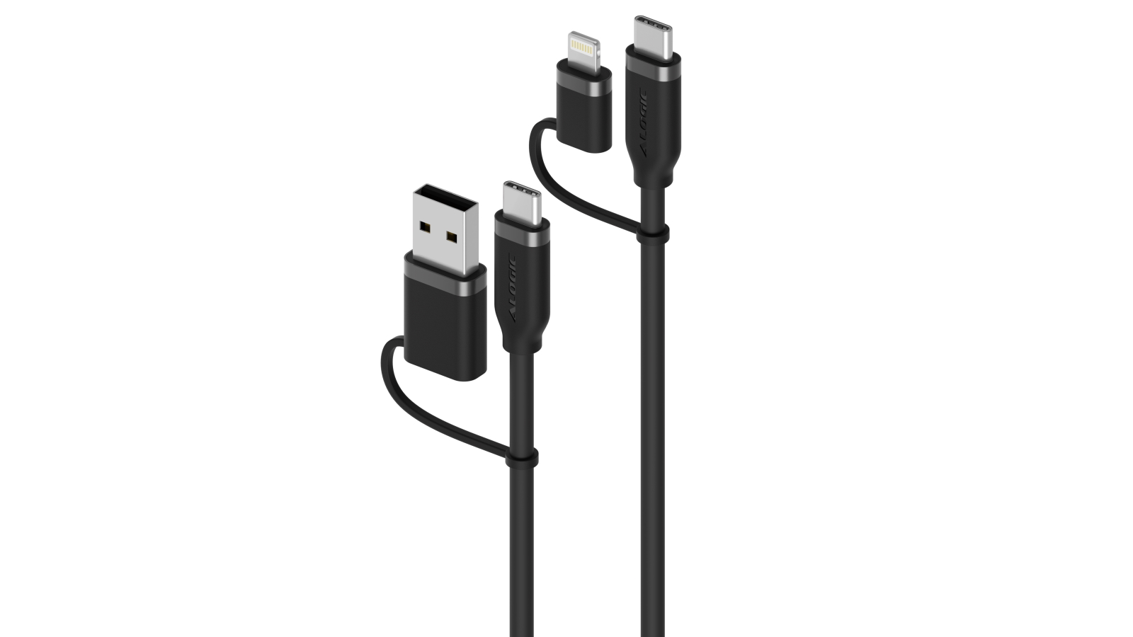 Alogic Archer 1.5m 4-in-1 100W Silicone Flexible Universal Charging Cable - Black