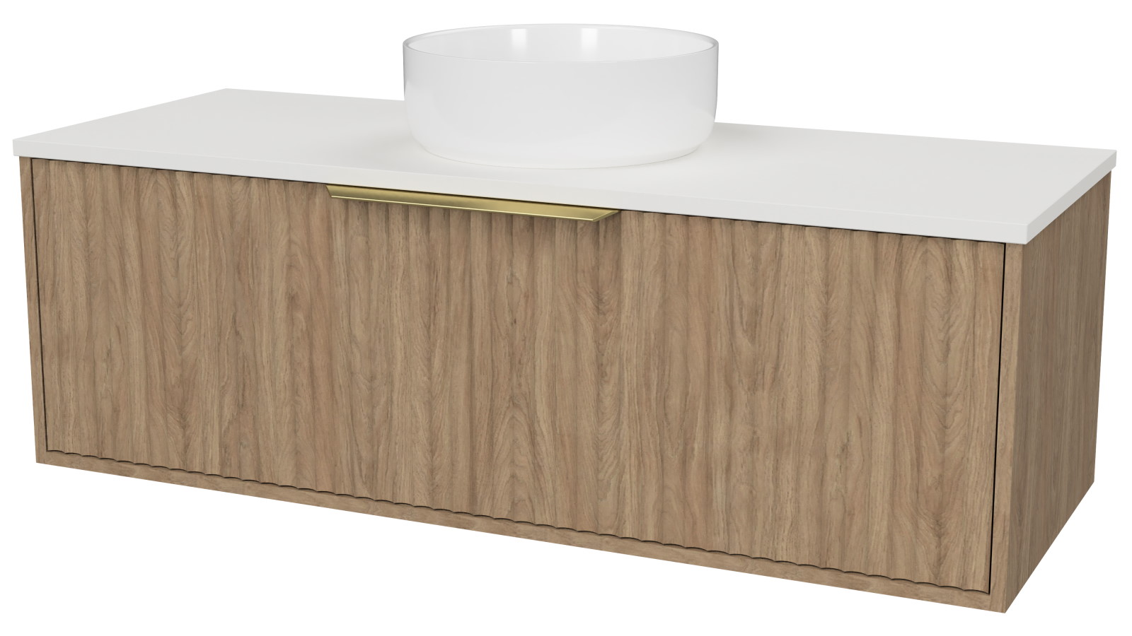 Timberline Elwood 1200mm Wall Hung Vanity with SilkSurface Top and Centre Above Counter Basin